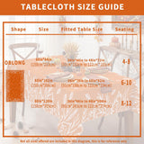 Orange Fall Floral Tablecloth, Washable Autumn Leaves Pattern (60x84 Inch)