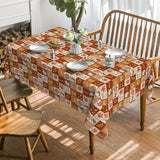 Autumn Patchwork Tablecloth, Maple Leaf Pumpkin Design, Washable Polyester (52x70 Inch)