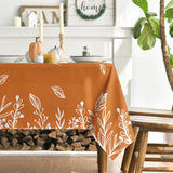 60x84 Inch Autumn Floral Tablecloth, Washable Polyester Dinner Decor