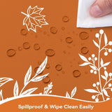 Fall Wildflower Tablecloth, Orange Autumn Leaf Polyester Cover (60x84 Inch)