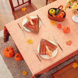 Orange Brown Pumpkin Print Tablecloth, Wrinkle Resistant Fall Harvest Decor (60x84 Inch)