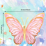 10pcs Pink Glitter Butterfly Centerpieces, 3D Table Decorations (10x7 inches)