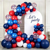 Red, White, Blue Balloon Arch Kit: Navy Pearl, Dark Blue Latex Balloons (134 Piece)