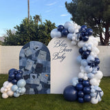 Navy White Balloon Arch Kit: Denim Blue, Bows, Baby Shower, Birthday Decor