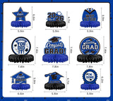 Class of 2026 Graduation Honeycomb Centerpieces, Blue Black Table Decor (9PCS)