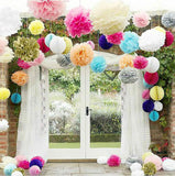 Light Pink Tissue Pom Poms, 12PCS Paper Flower Balls Hanging Decoration (10-12 Inch)