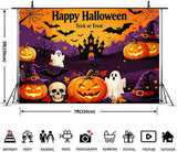 Happy Halloween Backdrop, Pumpkin Ghost Witch Haunted House Photo Banner (7x5ft)