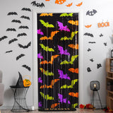 2 Pack Halloween Bat Photo Backdrop, Metallic Foil Fringe Curtains (3.3 x 6.6 ft)