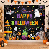 7x5ft Happy Halloween Backdrop, Spooky Ghost Photography Background (Vinyl)