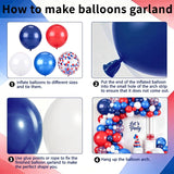 Red, White, Blue Balloon Arch Kit: Navy Pearl, Dark Blue Latex Balloons (134 Piece)
