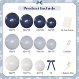 Navy White Balloon Arch Kit: Denim Blue, Bows, Baby Shower, Birthday Decor