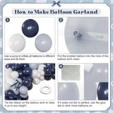 Navy White Balloon Arch Kit: Denim Blue, Bows, Baby Shower, Birthday Decor