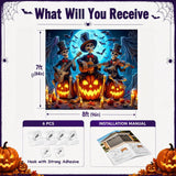 7x8 ft Halloween Garage Door Cover, Skeleton Band Horror Night Backdrop (Outdoor Indoor)
