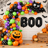 98-Piece Halloween Balloon Garland Kit, BOO Letters, Bat Pumpkin Foil Balloons (DIY Party Decorations)