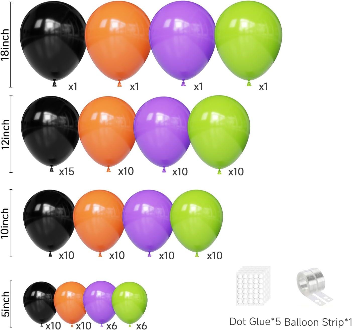 121pc Halloween Balloon Arch Kit, Latex Garland for Party Decorations