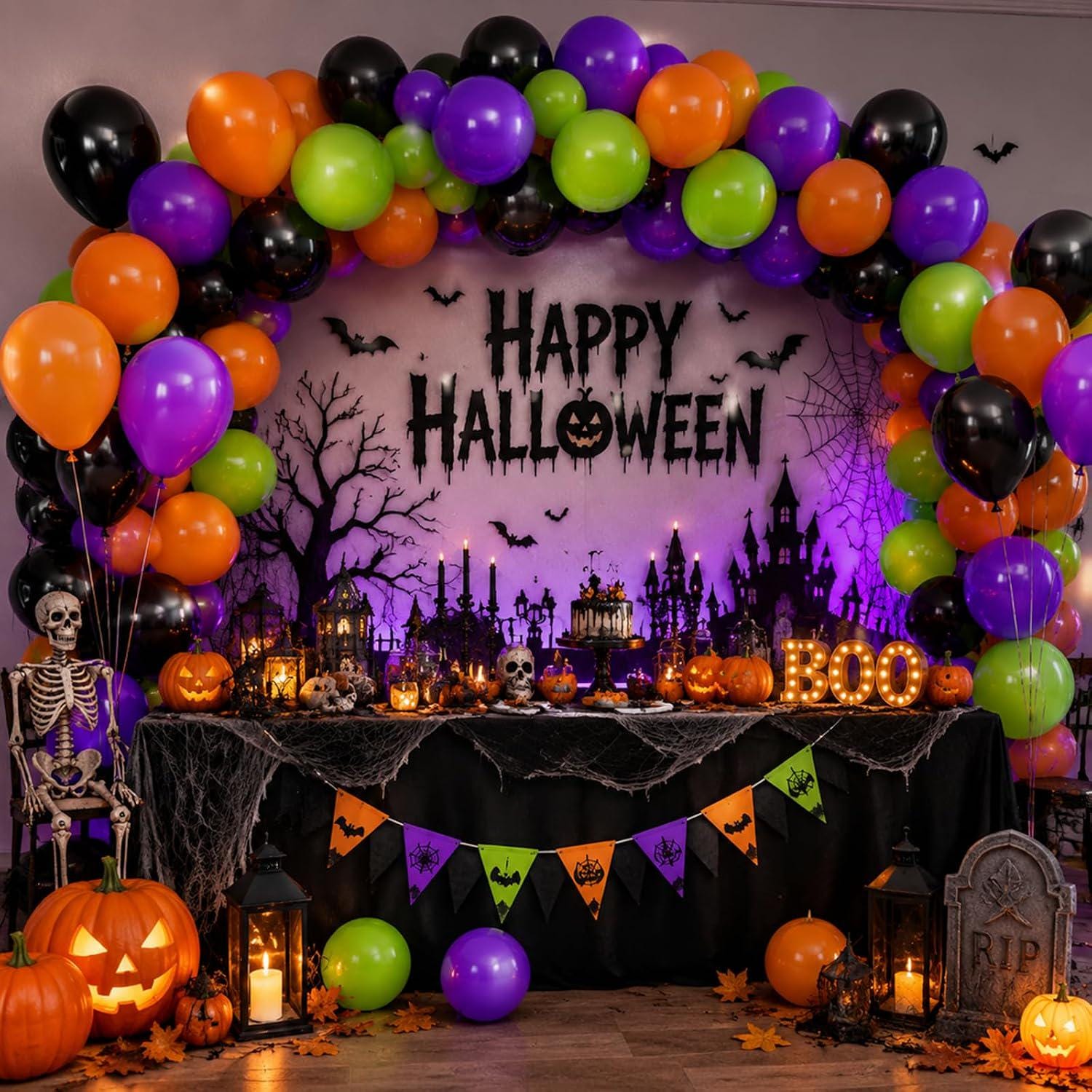 121pc Halloween Balloon Arch Kit, Latex Garland for Party Decorations