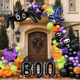 Halloween Balloon Arch Kit, Spider Bat Witch Hat BOO Foil Balloons (147 Piece)