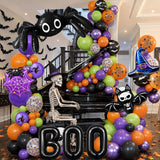 Halloween Balloon Arch Kit, Spider Bat Witch Hat BOO Foil Balloons (147 Piece)