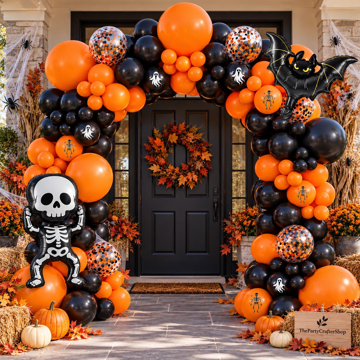 119-Piece Halloween Balloon Arch Kit with 117 Latex and 2 Foil Balloons