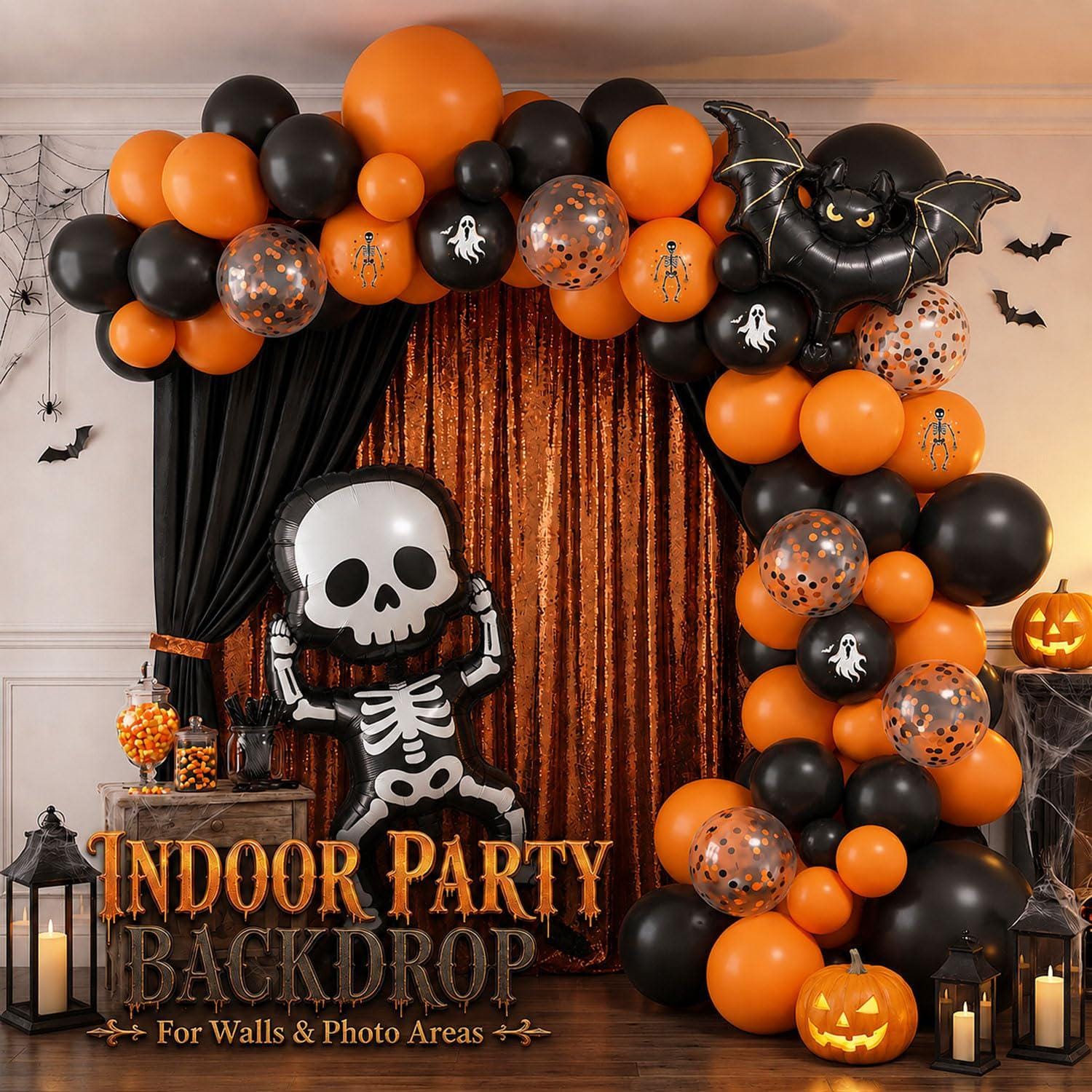 119-Piece Halloween Balloon Arch Kit with 117 Latex and 2 Foil Balloons