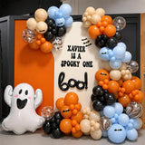 Halloween Balloon Arch Kit, Blue Orange Black Ghost Bat Decor (99 Piece)