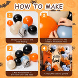Halloween Balloon Arch Kit, Blue Orange Black Ghost Bat Decor (99 Piece)