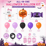 Pink Halloween Balloon Arch Kit, Ghost & Pumpkin Foil Balloons, Party Decor