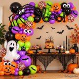 Halloween Balloon Arch Kit, Black Orange Purple Green Latex, Ghost BOO Foil (122Pcs)