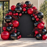 Red Black Balloon Arch Kit, Gothic Vampire Party Decor (16ft Garland)