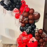 118-Piece Halloween Balloon Arch Kit, Crimson Red Handprint, 3D Spider Eyeball Foil (Party Decor)