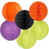 14pc Black Orange Purple Green Halloween Party Decorations Kit Lanterns Fans Honeycomb Balls}}