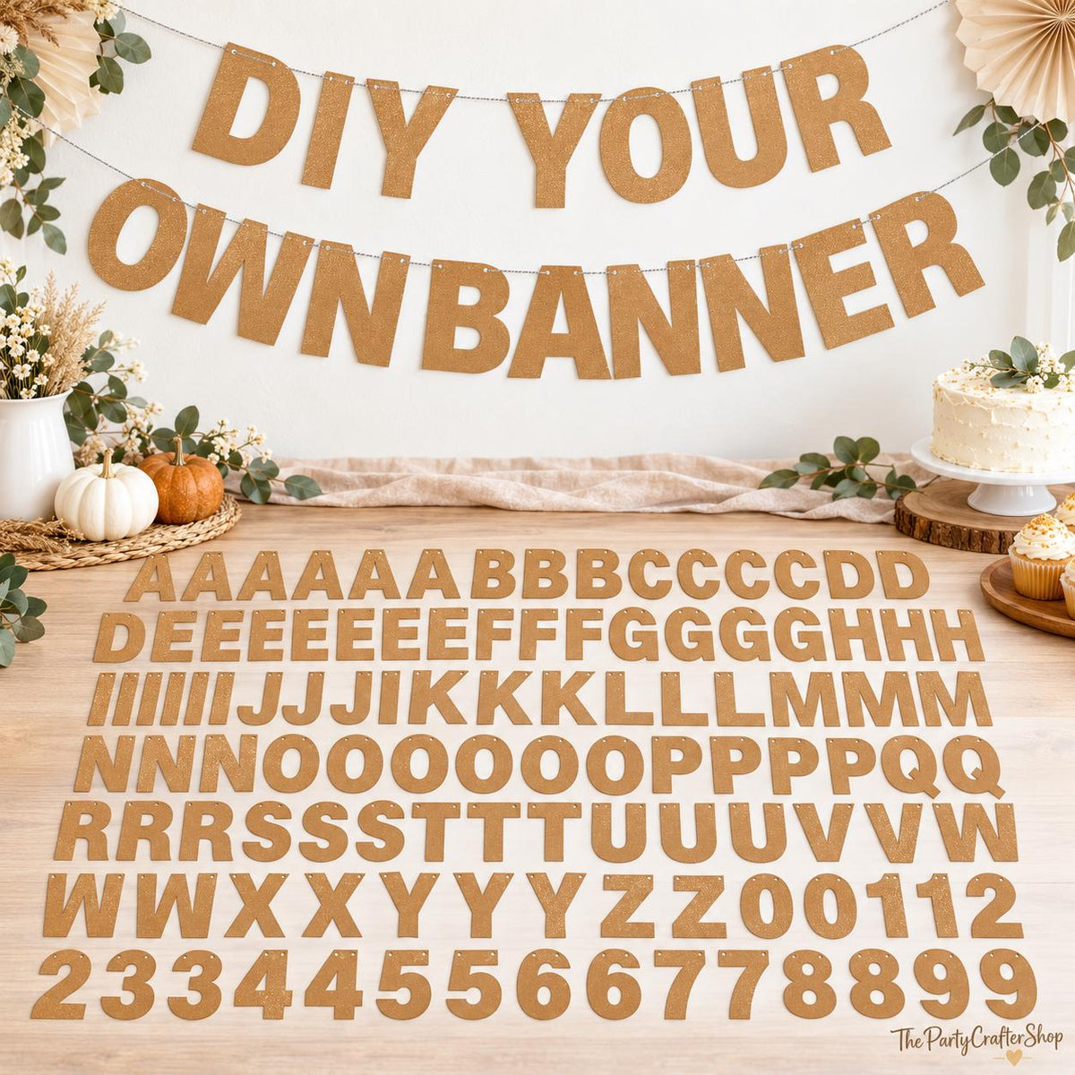 Personalized Party Banner Kit, Glitter Cardstock Letters for Birthdays Weddings