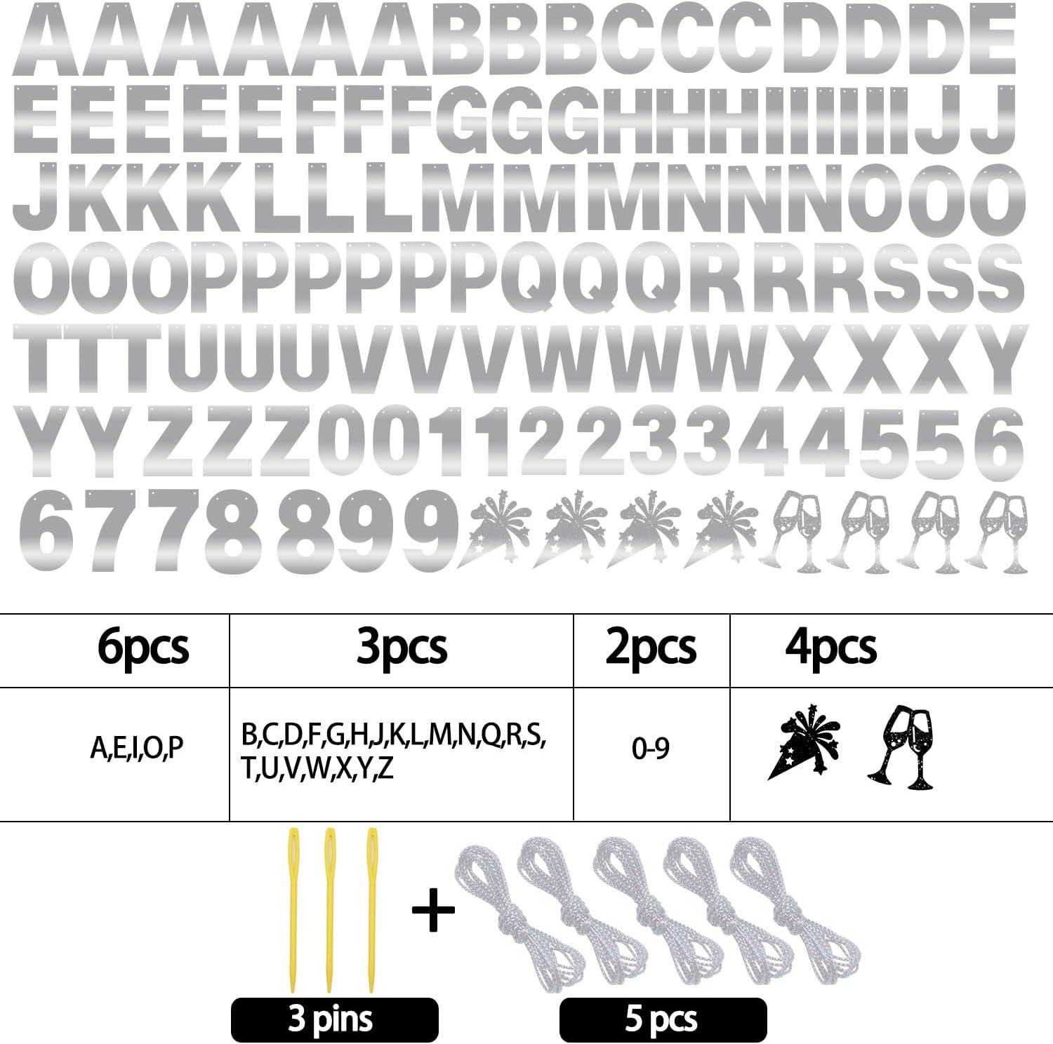 DIY Banner Kit: 129 Piece Cardstock Letters Numbers Symbols (Party Decor)