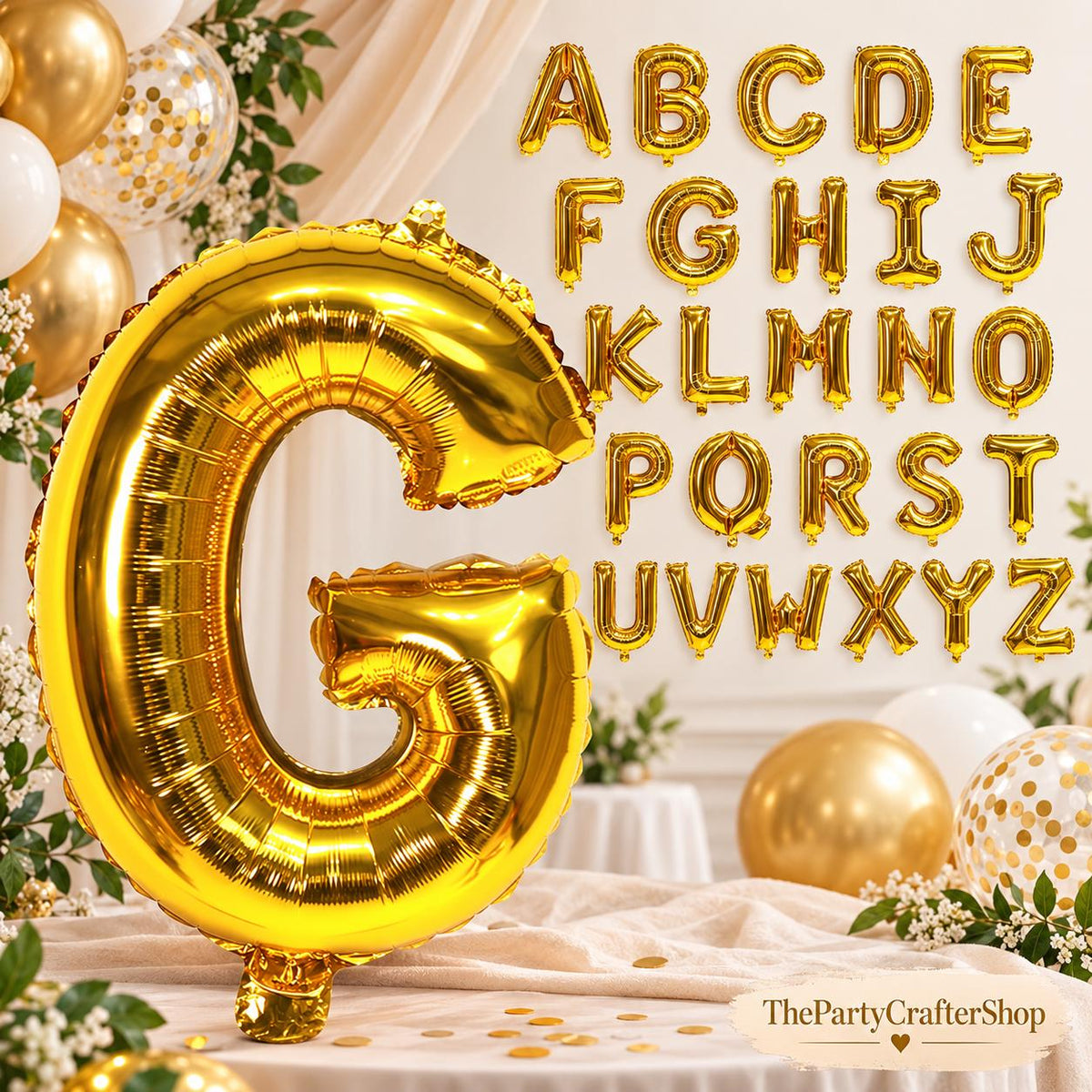 Gold Letter G Balloon, 40 Inch Mylar Foil for Events