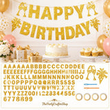DIY Gold Glitter Letter Banner Kit, Personalized Party Decor (129 Pieces)