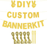 DIY Gold Glitter Letter Banner Kit, Personalized Party Decor (129 Pieces)