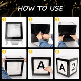 2026 Graduation Balloon Boxes, Black White Gold Party Decor (4 Boxes)