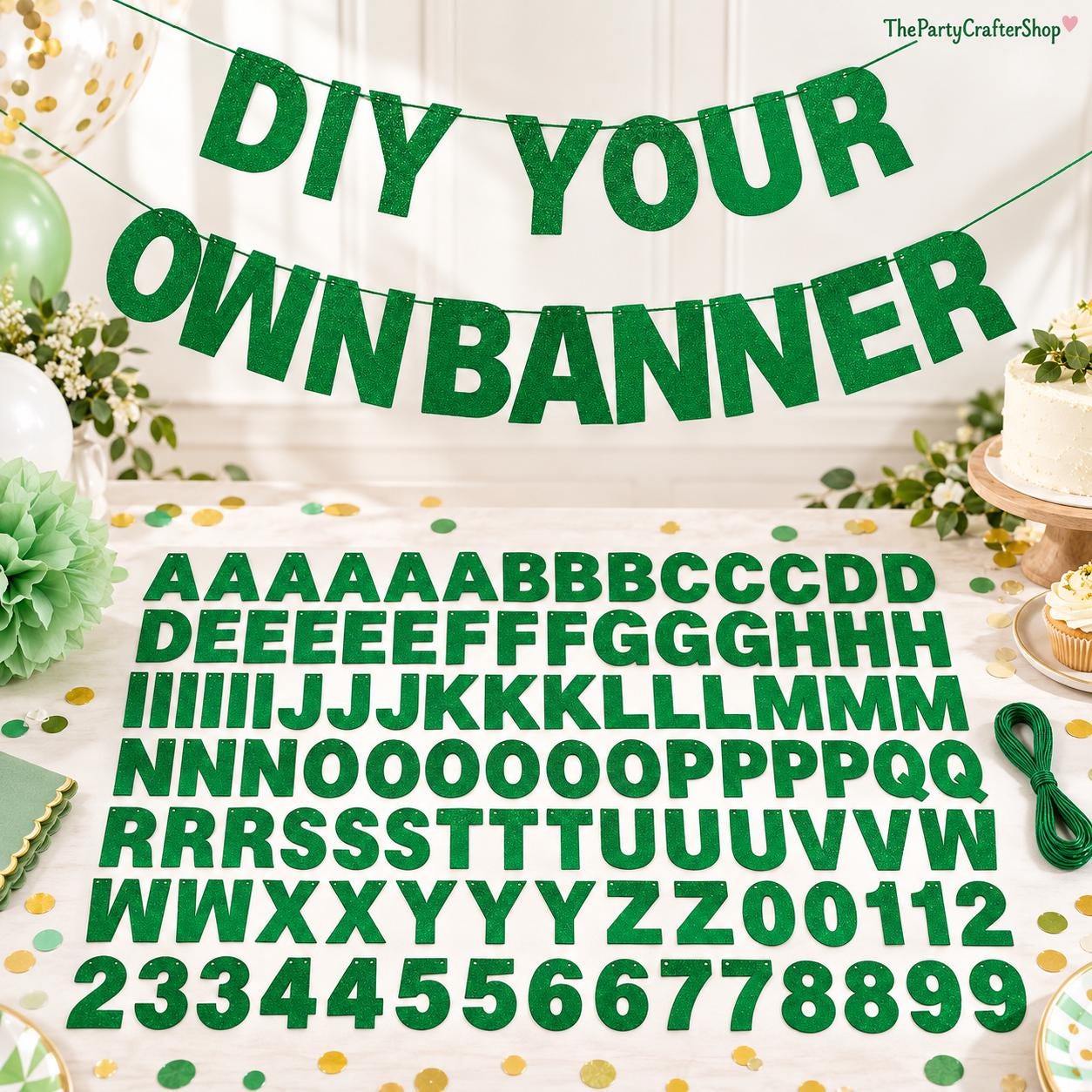 DIY Glitter Banner Letters, Sturdy Cardstock for Birthdays Weddings