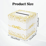 Party Card Box: White Gold Foil 9-Inch Card Collection Station