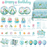 Ocean Turtle Party Set: Happy Birthday Banner, Tablecloths, Disposable Tableware