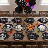 96-Piece Halloween Partyware Set, Dancing Skeleton Paper Plates Napkins Forks