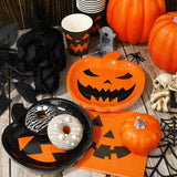 Halloween Party Tableware Set: 24 Paper Plates, Napkins, Cups (9oz)