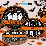 Trick or Treat Halloween Paper Plates, 50-Piece Coordinated Set for 25 Guests, Sturdy Paper