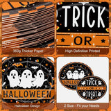 Trick or Treat Halloween Paper Plates, 50-Piece Coordinated Set for 25 Guests, Sturdy Paper
