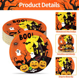 Haunted House Halloween Plates, 9-Inch Paper, 50 Count Set for Parties, Birthdays, Events