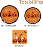 40-Piece Halloween Partyware Set: 7-Inch 9-Inch Plates, 20 Napkins