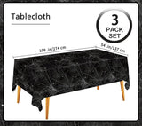 Halloween Tablecloths: Set of 3 Disposable PE Table Covers (54x108 Inch)