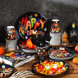 Happy Halloween Party Set, 30 Guests, 9, 7-Inch, 9-Ounce Cups, Plastic Forks, Napkins
