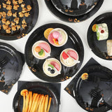 Spooky Halloween Dinner Set: 50 Guests, Full Moon Night Sky, Witches, Plastic Forks