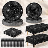 Halloween Partyware Set: 30 Plates, Napkins, Forks, 2 Tablecloths (Disposable)